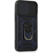Kaia Life Iphone 12 Kılıf Pars Lens Yüzüklü  - Lacivert