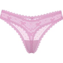 The Lacie Fiyonklu Dantelli Tanga - Toz Pembe