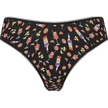Very Sexy Strappy-Back Charm High-Leg Thong Panty - (Tek Renk)
