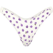 Pink Logolu Pamuklu Derin Bacak Kesim Tanga - (Tek Renk)