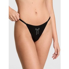 Pink Logo Detaylı Pamuklu Scoop Tanga - (Tek Renk)