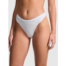 Pink Seamless Derin Bacak Kesim Tanga - Koyu Beyaz