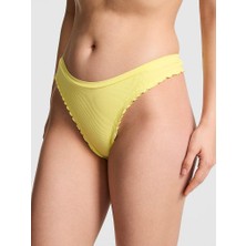 Pink Seamless Derin Bacak Kesim Tanga - Sarı
