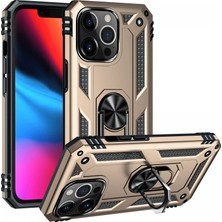 Kaia Life Iphone 13 Pro Kılıf Sofya Yüzüklü  Kapak - Gold