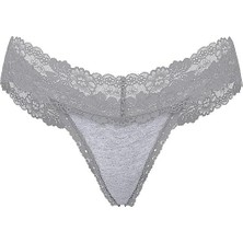 Pink Wink Dantel Detaylı Tanga - Açık Kırçıllı Gri