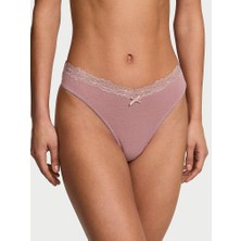 Victoria's Secret Esnek Pamuklu Scoop Tanga - Nostaljik Pembe