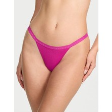 Victoria's Secret Esnek Pamuklu V-String Külot - Fuşya