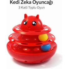 Kaia Life Hacıyatmaz Kedi Oyuncağı 3 Katlı Toplu Zeka Oyuncağı 20X21 cm – Devrilmez Interaktif  Oyuncağı