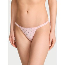 Victoria's Secret Esnek Pamuklu V-String Külot - Limon Baskılı Pembe