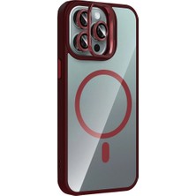 Kaia Life Joko  Iphone 15 Pro Max Remim Lensli Magsafe Standlı Kapak - Bordo