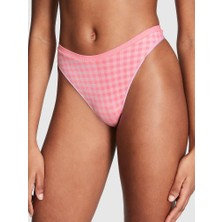 Pink Seamless Hiphugger Külot - Pembe Pötikare Jakarlı Baskı