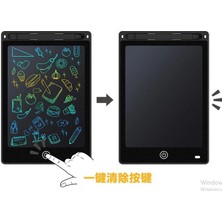 Kaia Life 20 Inc Renkli LCD Grafik Dijital Kalemli Çizim Tableti Yazı Tahta Not Yazma Eğitim Tableti Siyah