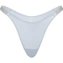 Very Sexy Ombré Çizgili Işıltılı Askılı Tanga - Soft Gri
