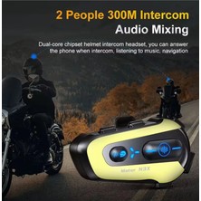 Kaia Life N3X Rgb Işıklı Intercom 3 Kişi Bağlantılı 1000MAOTOSIKLET Bluetooth Kulaklık Seti