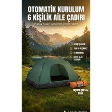 Kaia Life Otomatik Kurulumlu Kamp Çadırı 6 Kişilik (220X250X150)CM