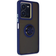 Kaia Life Vivo Y36 Kılıf Montreal Yüzüklü  Kapak - Lacivert