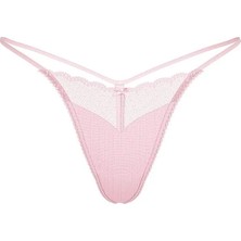Victoria's Secret Dantelli Pointelle V-String Külot - Açık Pembe