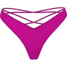 Very Sexy Arkası Askılı Derin Bacak Kesim Tanga - Mor