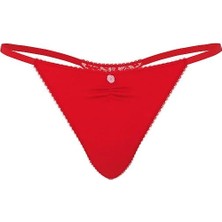 Victoria's Secret Esnek Pamuklu Kalp Dantelli V-String Külot - (Tek Renk)