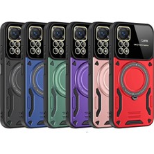 Kaia Life Note 11 Pro Kılıf Joy Lens Standlı Kapak - Kırmızı