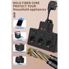 Kaia Life Termal Akım Korumalı 3’lü Duvar Tipi Priz 1x USB 2x Type-C Çıkışlı Grup Priz Çoğaltıcı (3500W)