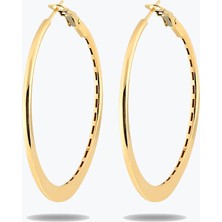 Goldium Jewellery Yassı Halka Küpe