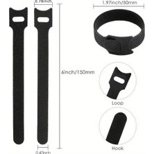 Kaia Life 10'lu Cırt Cırtlı Kablo Düzenleyici Seti - 15CM