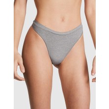 Pink Seamless Derin Bacak Kesim Tanga - Gri Kırçıllı