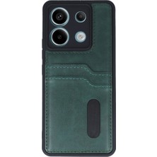 Kaia Life Note 13 Pro 4g Kılıf Sara Kartvizitli Deri Kılıf - Koyu Yeşil