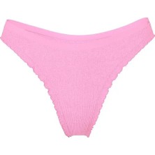 Pink Seamless Derin Bacak Kesim Tanga - (Tek Renk)