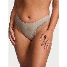 Seamless Seamless Dantelli Tanga - Güvercin Grisi