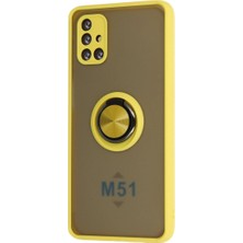 Kaia Life Galaxy M51 Kılıf Montreal Yüzüklü  Kapak - Sarı