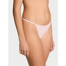Victoria's Secret Esnek Pamuklu Işıltılı V-String Külot - (Tek Renk)