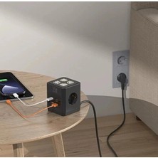 Kaia Life Akım Korumalı 3’lü Priz Gece Lambalı 25W 2xusb 2xtype-C Çıkış Yüksek Gerilim Koruma Priz Çoğaltıcı