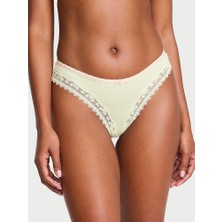 Lace Tri̇m Fiyonklu Dantelli Tanga - Fildişi