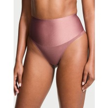 Body By Victoria Pürüzsüz Işıltılı Yüksek Bel Tanga - Vintage Gül