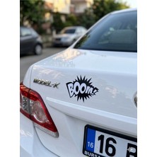 Bey Tuning 3D Sticker Boom Sticker Etiket Çıkartma Pc Laptop Araba Oto Motor 10 x 7,5 cm Siyah
