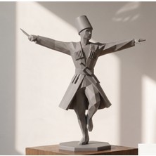 TSC 15 cm Mükemmel Hediye Alternatifi Hediyelik Kafkas Adige Çerkes 3 Boyutlu Heykel