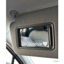 Bey Tuning Çok Güzelsin Güneşlik Ayna Yazısı Araba-Motosiklet Cam Etiket Sticker 10X2 cm