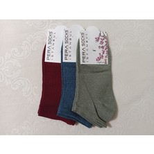 Pera Socks 3'lü Kadın Patik Çorap– Nefes Alan, Terletmeyen, Sıkmayan Lastik, Topuk Burun Takviyeli