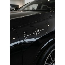 Bey Tuning Size Özel Kişiye Özel Ad Soyad Imza Sticker / Etiket / Araç Sticker / Araba Sticker / Beyaz