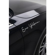 Bey Tuning Size Özel Kişiye Özel Ad Soyad Imza Sticker / Etiket / Araç Sticker / Araba Sticker / Beyaz