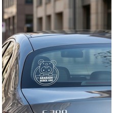 Bey Tuning 3D Sticker Arabada Bebek Var Sticker Etiket Çıkartma Pc Laptop Araba Oto Motor 14 x 17 cm Beyaz