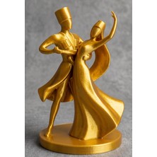TSC 15 cm Gold Renk Zarif Detaylı Hediyelik Kafkas Adige Çerkes 3D Masaüstü Figürü