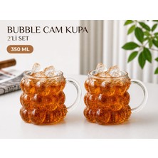 Tunay Home 2 Adet  Kabartmalı Borosilikat Cam Kulplu  Üzüm Bardak