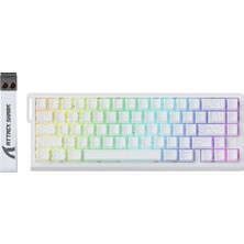 Attack Shark X68 He 60% Gaming Klavye – Manyetik Switch, 8000Hz Rapid Trigger, 0.01MM Hassasiyet, Ayarlanabilir Tetik, Rgb Aydınlatma, Snap Tap, Kablolu, Pc/mac Uyumlu (White Contour Line)