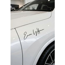 Bey Tuning Size Özel Kişiye Özel Ad Soyad Imza Sticker / Etiket / Araç Sticker / Araba Sticker / Siyah