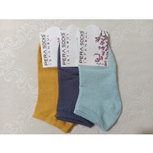 Pera Socks 3'lü Kadın Patik Çorap– Nefes Alan, Terletmeyen, Sıkmayan Lastik, Topuk Burun Takviyeli
