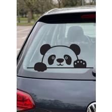 Bey Tuning 3D Sticker Panda Sticker Etiket Çıkartma Pc Laptop Araba Oto Motor 20X8 cm Siyah