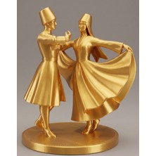 TSC 15 cm Kafkas Danslarını Anımsatan Hediyelik Kafkas Adige Çerkes 3D Masa Süsü